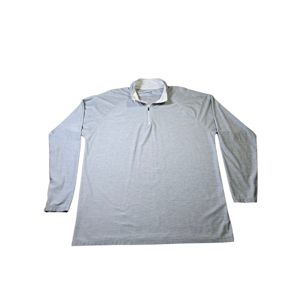 TGW Mens 1/4 Zip Golf Pullover Light Gray Heathered Long Sleeve Performance XL - Picture 3 of 6